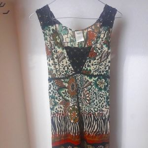 Forbidden brand dress, size small, muticolor, animal print, made in India